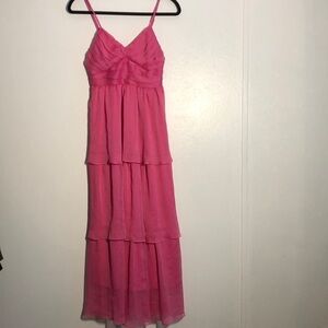 By the River Pink Maxi Dress Tiered Womens Size S Fairy Whimsical